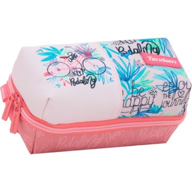 Estuche Escolar Multiportatodos New Tandem Pedaling Rosa y Coral -319096