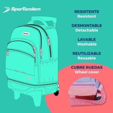 Mochila con Carro Compact Premium Desmontable Tandem Trazos 373005