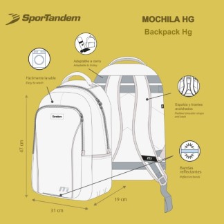 Mochila Escolar y Urbana HG 47 cm Tandem Trazos 373043