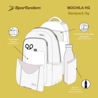 Mochila Escolar y Urbana HG 47 cm Tandem Trazos 373043
