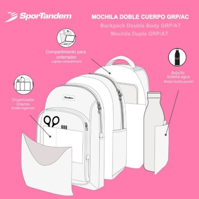 Mochila Escolar Doble Cuerpo GRP 45,5 cm  Tandem Circle fly 375023