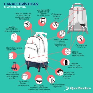Mochila Escolar con Carro Compact Tandem Get 376013