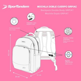 Mochila Escolar Doble Cuerpo GRP 45,5 cm Tandem Get 376020