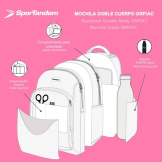 Mochila Escolar Doble Cuerpo GRP 45,5 cm Tandem Get 376020