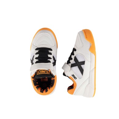 Munich One 2.0 Niño Blanco Naranja Velcro 1431184 | izapatillas | Rebajas MUNICH
