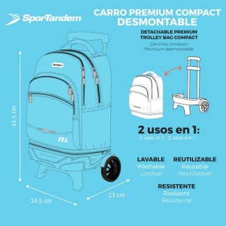 Mochila Carro Tandem Glory Azul (366007) | Rebajas Mochilas Ruedas A/C