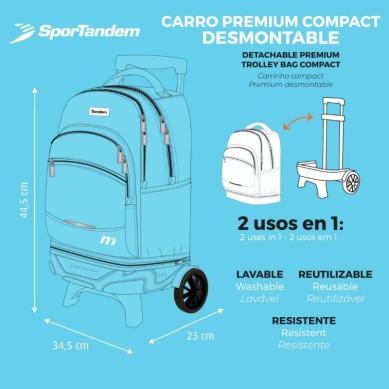 Mochila Carro Tandem Glory Azul (366007) | Rebajas Mochilas Ruedas A/C