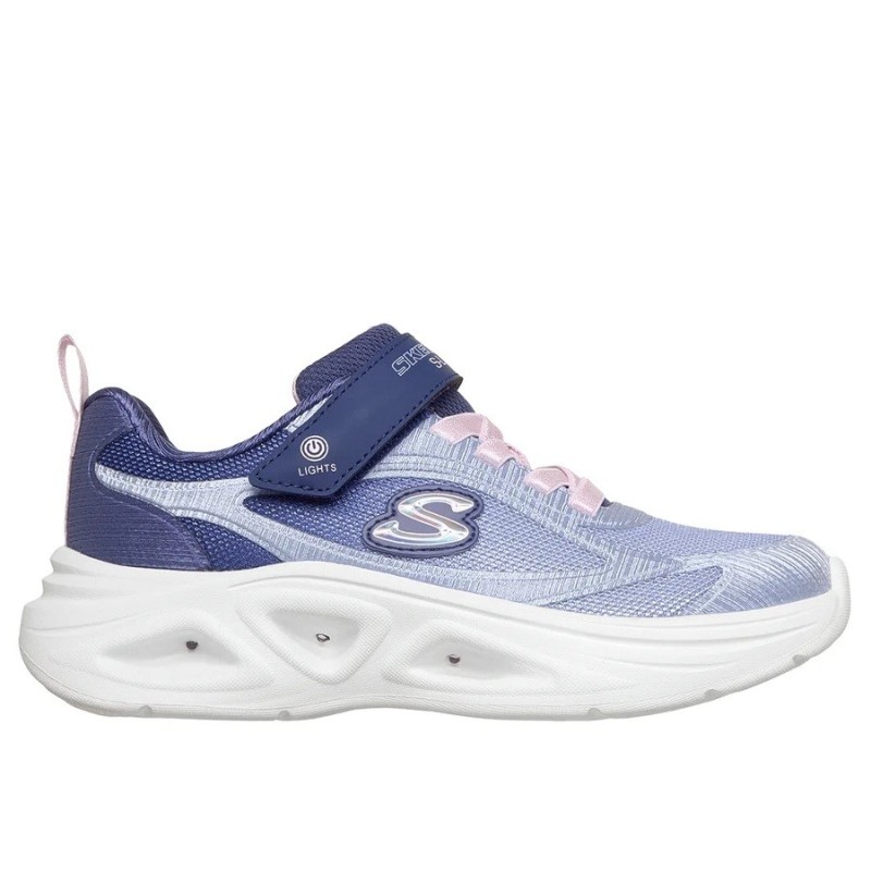 Skechers Niña con Luces Marino Lila (303729LC) | Rebajas Velcro Skechers