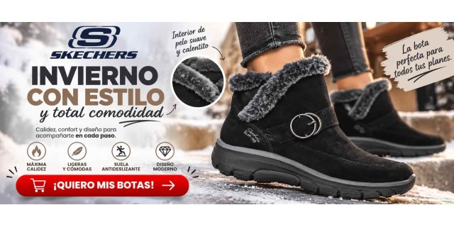  Botines Skechers Slip-ins negros...