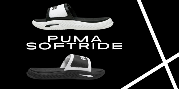 CHANCLAS PUMA SOFTRIDE NEGRAS Y BLANCAS