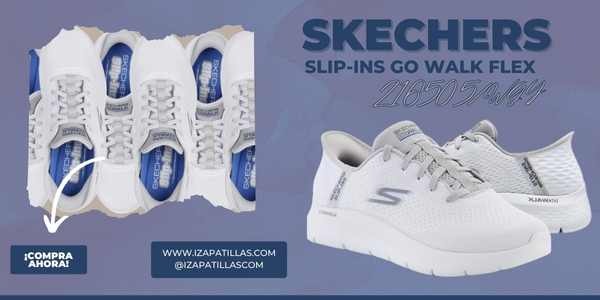 ¡Nuevas Skechers Slip-ins GO WALK FLEX en blanco y gris para hombre! Disponibles en Valencia a un precio increíble.