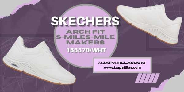¡Las Skechers Mujer Arch Fit S-Miles-Mile Makers 155570/WHT blancas de piel ya están disponibles en Valencia al mejor precio!
